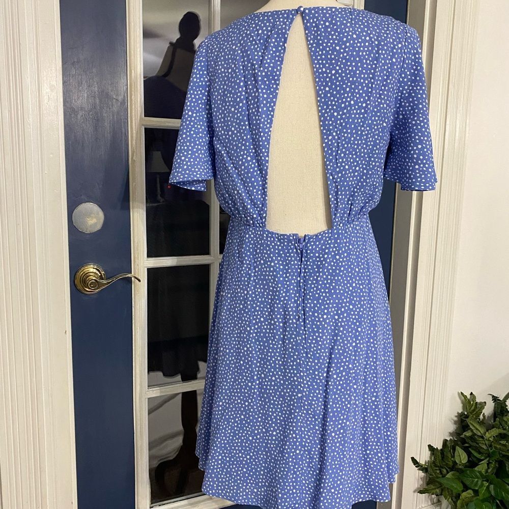 Gianni Bini Periwinkle Blue and White Polka Dot Dress - Size Medium - Picture 2 of 7